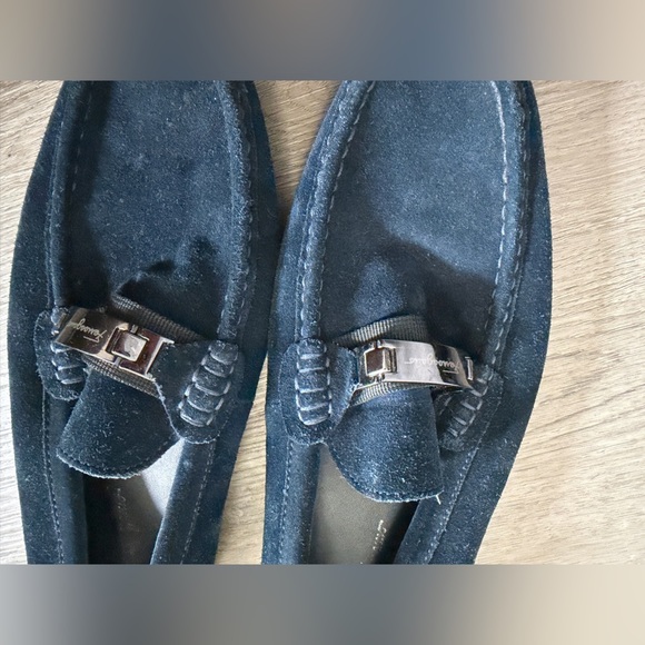 Salvatore Ferragamo Navy Suede Bit Loafers main image 7